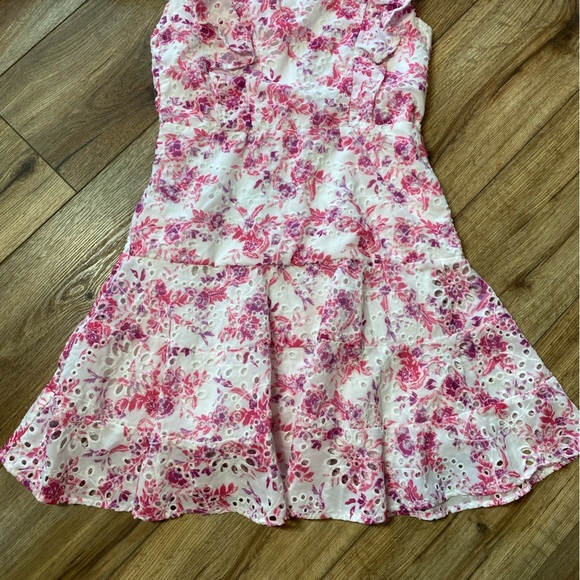 pink and white floral patterned Bardot Junior Kids dress - Picture 2 of 9